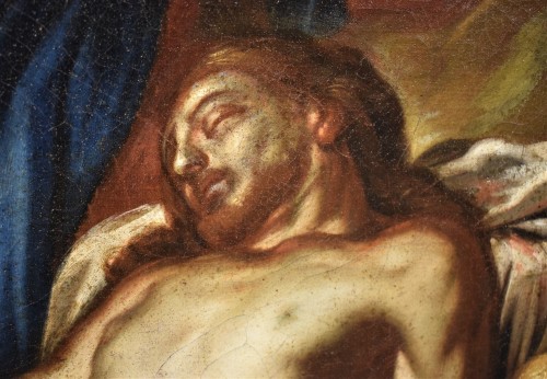 Louis XIV - Lamentation de la Vierge avec Madeleine sur le Christ - École Romaine fin du XVIIe siècle